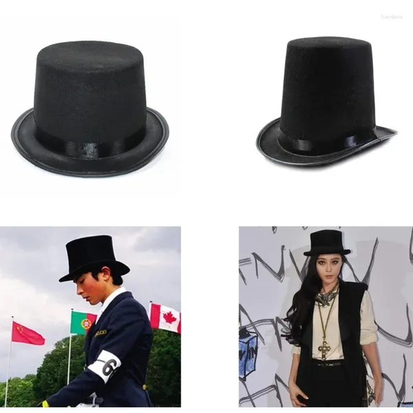 Berets Vintage Fedora Top Hut Viktorianisches Zeitalter Weiß Kurze Krempe Western Magier Für Junge Männer Erwachsene Kappe