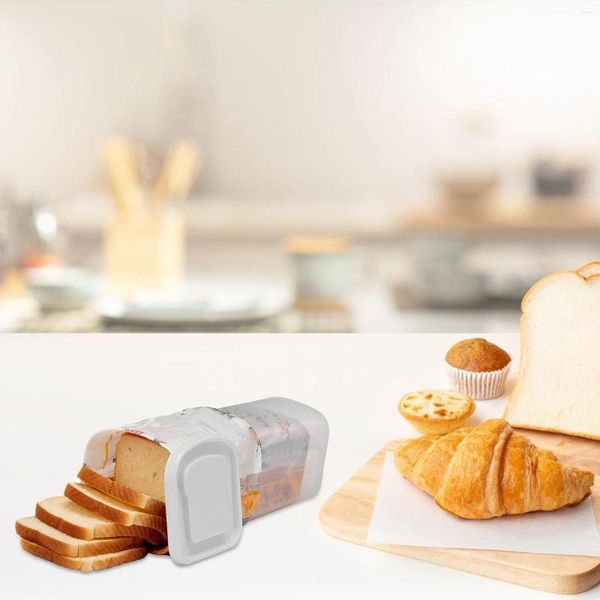 Pratos Baker Rack Caixa de armazenamento de pão Recipiente de pão Organizar casa com capa Keeper Bin Tampas de recipientes brancos