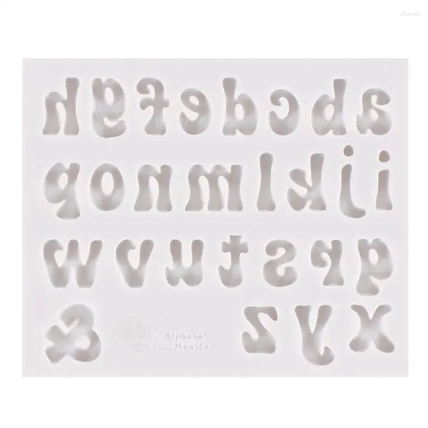 Backformen 26 Alphabete Skript Buchstaben Fondant Silikon Kuchenform Schokoladenform Großbuchstaben Kleinbuchstaben für die Küchenwerkzeuge