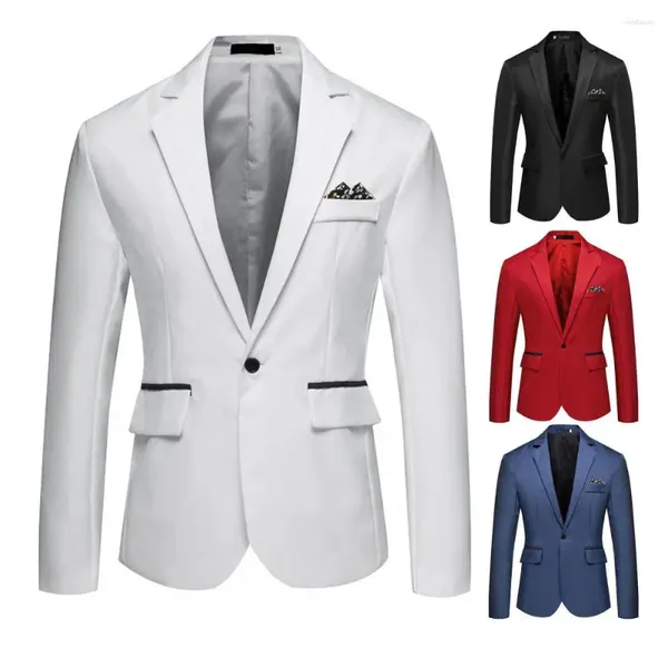 Ternos masculinos terno casaco formal estilo de negócios cardigan fino ajuste manga longa turn-down colarinho noivo padrinho jaqueta de casamento