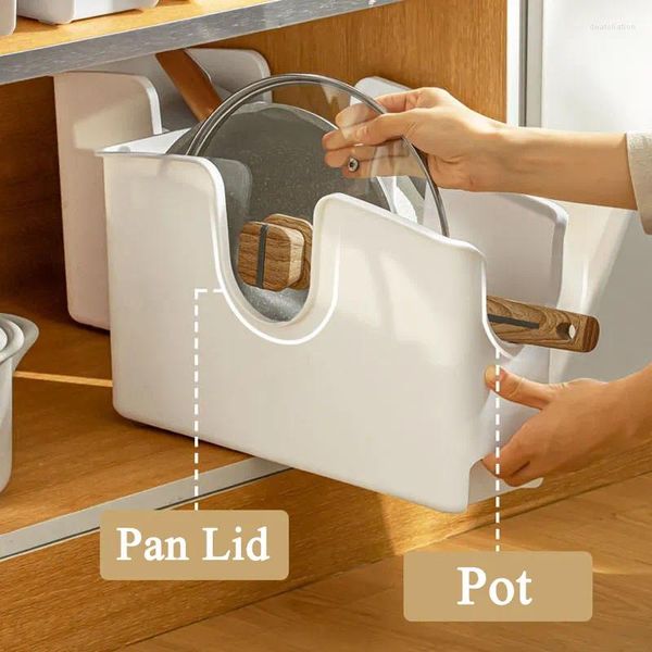 Держатель для кухонной кастрюли, настольный органайзер для посуды, пластиковая пылезащитная крышка большой емкости