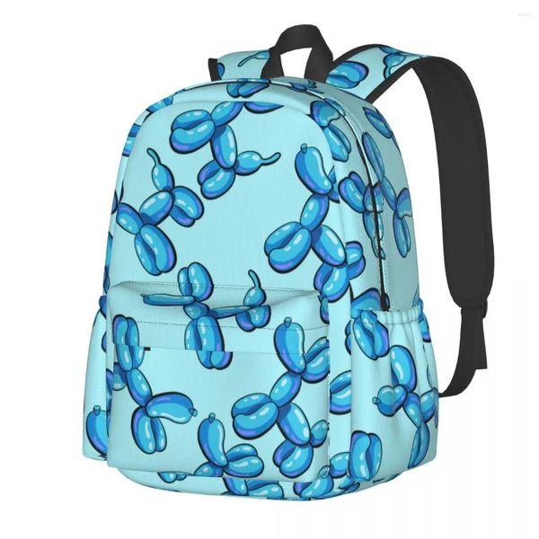 Mochila balões cães doodle dos desenhos animados adolescente poliéster trekking mochilas leve streetwear sacos de escola alta presente