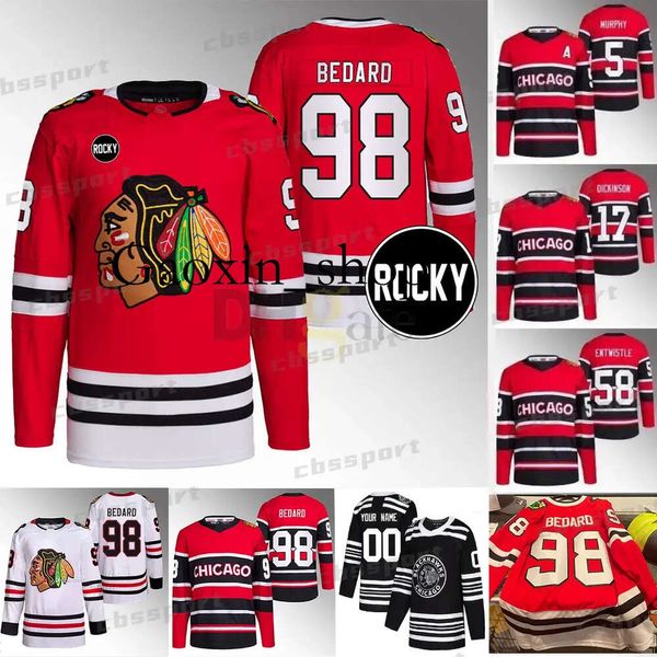 Gaoxin Rocky Patch 98 Connor Bedard Maglie da hockey retrò inverse Clark Griswold Tyler Johnson Jonathan Toews Taylor Hall Corey Perry Patrick Kane