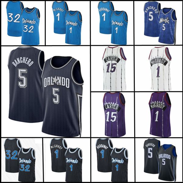 Paolo Banchero Vince Carter Penny Hardaway Basketball Tracy McGrady Orlandos Magics City Retro Raptes Shirt Blue Blue Black 2024 2023