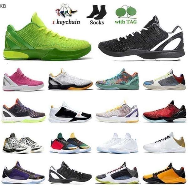 2023 basketball shoes 6 grinch shoe men athletic Protro 5 Mambacita Bruce Big Stage Chaos Rings Grinches White trainers sports big size 12