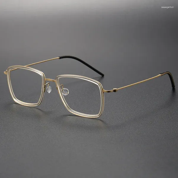 Sonnenbrillen Frames Top -Qualität Designer handgefertigtes Acetat Titanschreibung Brille Rahmen Männer Frauen Ultraleicher Schrauberbrettungsbrillen