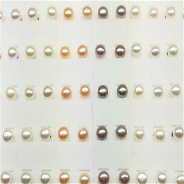 50 pares / lote Brinco de pérola prata prego para artesanato DIY joias da moda presente cores mistas W13380