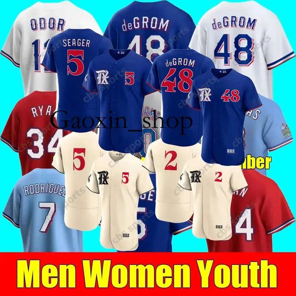 Gaoxin Texas Jung Jacob Degrom 2023 City Connect Baseball-Trikot Corey Seager Ivan Rodriguez Marcus Semien Jonah Heim Josh Smith Adolis Garcia Kole