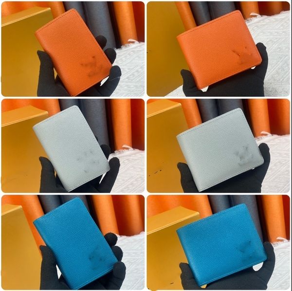 10A Çoklu Cüzdan Cep Organizatörü Taurillon Orijinal Deri Kart Sahipleri Stripe Men Mini Cüzdan Para Çanta Mektupları Kredi Kısa Para Debriyaj Çantaları Orijinal Kutu