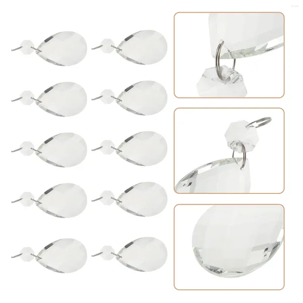 Lâmpadas pendentes 10 pcs cortina de contas cristal diamante contas lágrima candelabro prisma branco pendurado