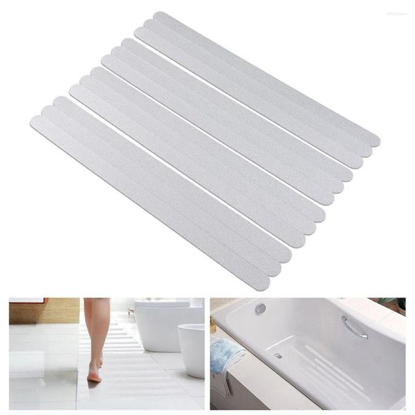 Tapetes de banho 12pcs antiderrapante tapete de borracha 20x2cm transparente não tiras de chuveiro piso fita de segurança pvc tira de banheiro