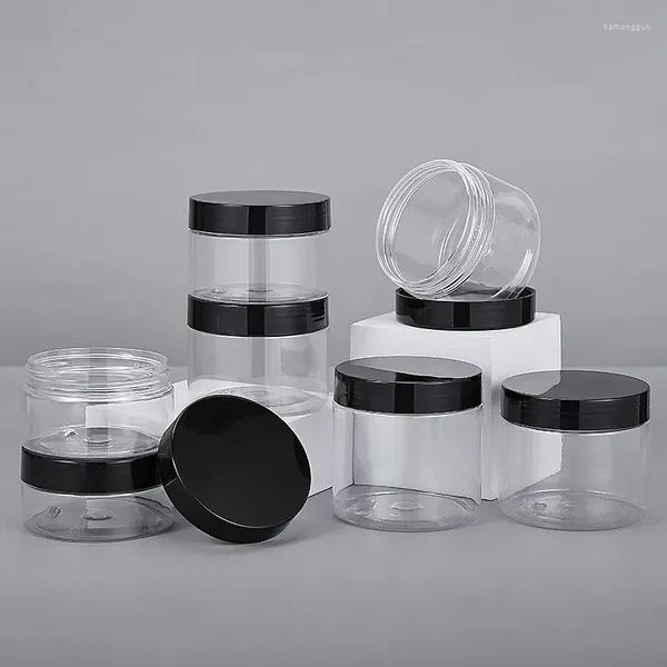 Vorratsflaschen, 20 x 50/60/80/120/150/200/250 ml Gläser mit Deckel, durchsichtiger runder Kanister, leerer Kunststoff-Kosmetik-Lebensmittel-Reiseflaschentopf
