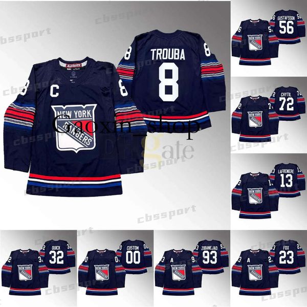 Gaoxin NY Artemi Panarin Rangers 2023-24 Terceira camisa Adam Fox Vincent Trocheck Igor Shesterkin Chris Kreider Mika Zibanejad Kaapo Kakko Alexis