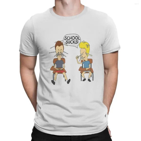 Männer T Shirts Beavis And Butthead Lustige Sarkastische Cartoon Schule Sucks Hemd Harajuku Grafik T-shirt Oansatz Männer Tops