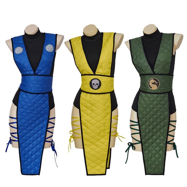 Gonna sexy Mortal Kombat SubZero Rettile Scorpione Costume cosplay Versione femminile Completo con maschera Sokan Donna Ninja Fighter Uniforme 231216