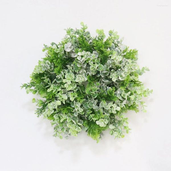 Dekorative Blumen Frühling Eukalyptus Blatt Girlande grün Simulation Kranz Kunststoff Outdoor Kränze für vorne