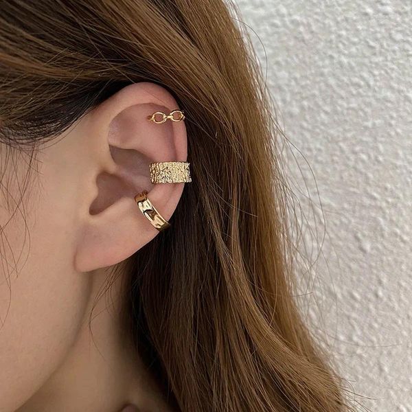 Rücken Ohrringe Mode Einfache Gold Farbe Kreuz Clip Für Frauen Nicht-Piercing Puck Rock Gefälschte Knorpel Ohr Manschette 2023 Trendy Jewerly