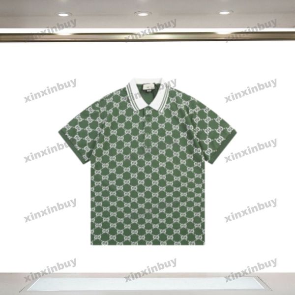 xinxinbuy Herren Designer T-Shirt Doppelter Buchstabendruck Kurzarm Baumwolle Damen Schwarz Weiß Blau Grau Rot M-3XL
