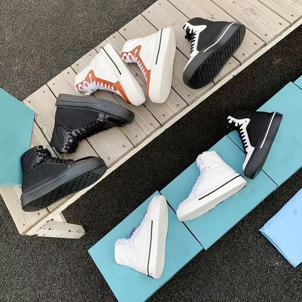 Designer Herrenschuhe Macro Re-Nylon gebürstetes Leder High-Top-Sneaker Damen Plateau-Trainer Stoff Low-Top-Freizeitschuh Top-Qualität mit Box