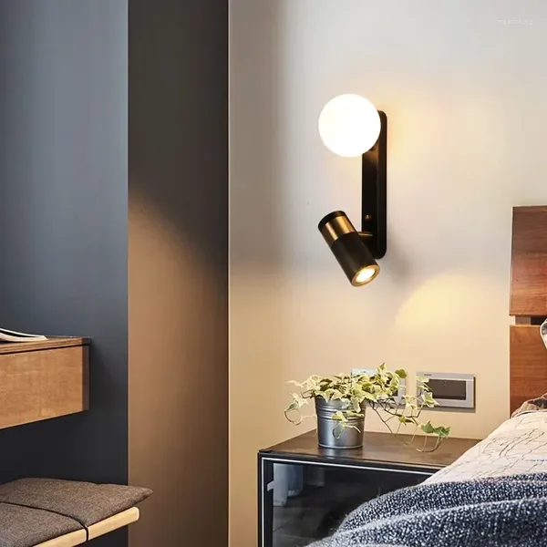 Настенный светильник в скандинавском стиле, современный минималистский, прикроватная тумбочка, спальня, проход, гостиная, балкон, креативный MModern, вращающийся для чтения