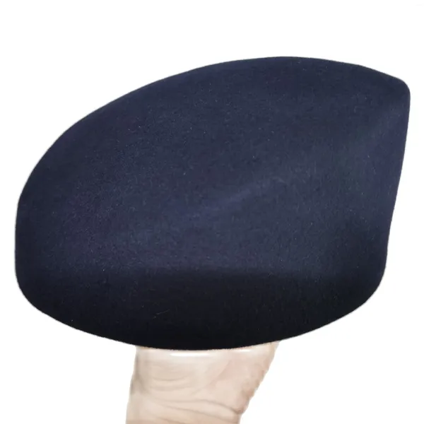 Berretti Base per cappello portapillole in feltro di lana Fascinator blu navy