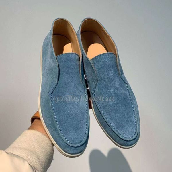 Loro Pianas Ayakkabıları Çiftler Ayakkabı LP Loafers Kadınlar Yürüyüş Takılar Süet Mokasinler Gerçek Deri Gündelik Daireler Erkek Tasarımcılar 863