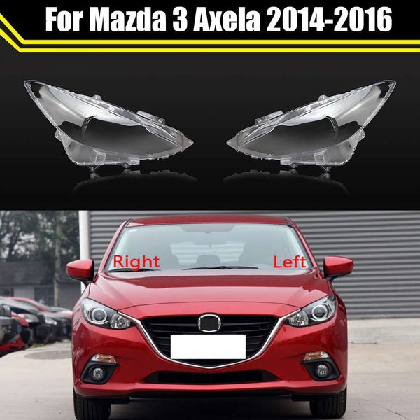 Per Mazda 3 Axela 2014 2015 2016 Faro Custodia Auto Anteriore In Vetro Copertura Del Faro Testa Luce Copriobiettivo Lampada Maschera Paralume Borsette