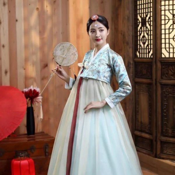 Abbigliamento etnico Hanbok Costume da performance femminile abito da campo tradizionale Minority Dance set da ballo coreano