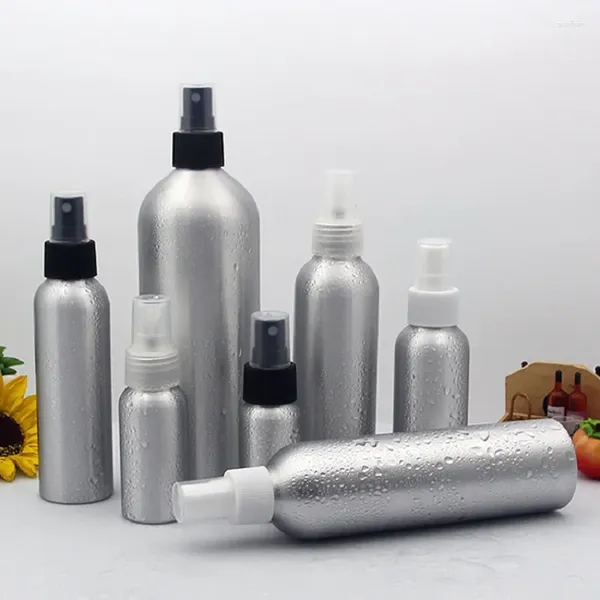 Aufbewahrungsflaschen 100 ml120 ml Aluminium Metallflasche Nebelsprüher Pumpe Parfüm Gesichtstoner Wasser Blume Toilette Duft Hautpflege Verpackung