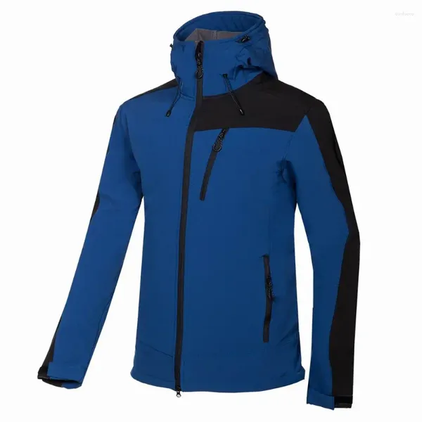 Уличные куртки Мужская софтшелловая куртка для пешего туризма, ветрозащитная водонепроницаемая мужская толстая зимняя куртка для кемпинга, лыжного спорта 1720