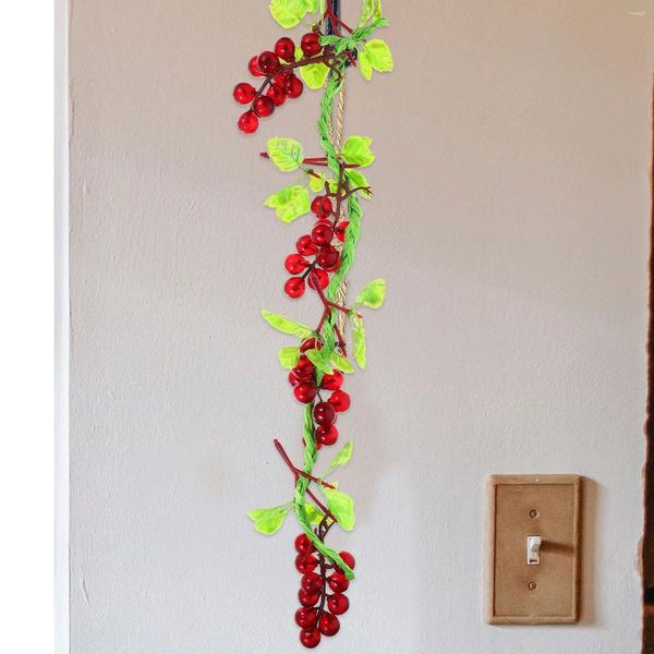 Decoração de festa Falso Fruta Uva Vinha Bando Realista Pogal Prop