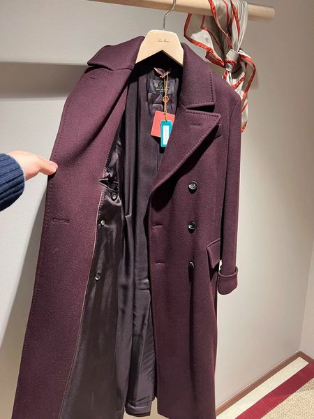 Cappotti da donna Autunno e Inverno loro Cappotti in cashmere viola piana