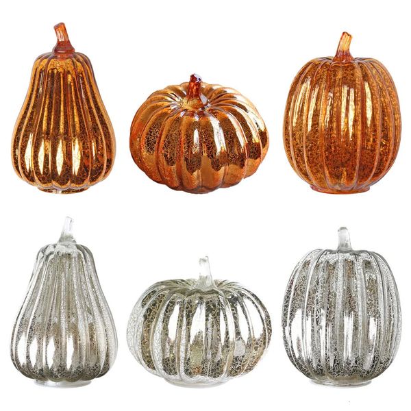 Decorazioni natalizie Lanterne di zucca portatili Luci a LED Luci notturne a batteria Lampada in vetro Zucca Halloween Lounge Decor Regalo 231216