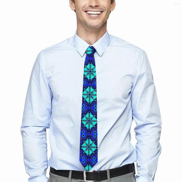 Bow Ties Geo Baskı Tie Blue Mandala Cosplay Party Boyun Unisex Yetişkin Özel Yaka Kravat Doğum Günü Hediyesi için Sevimli Komik