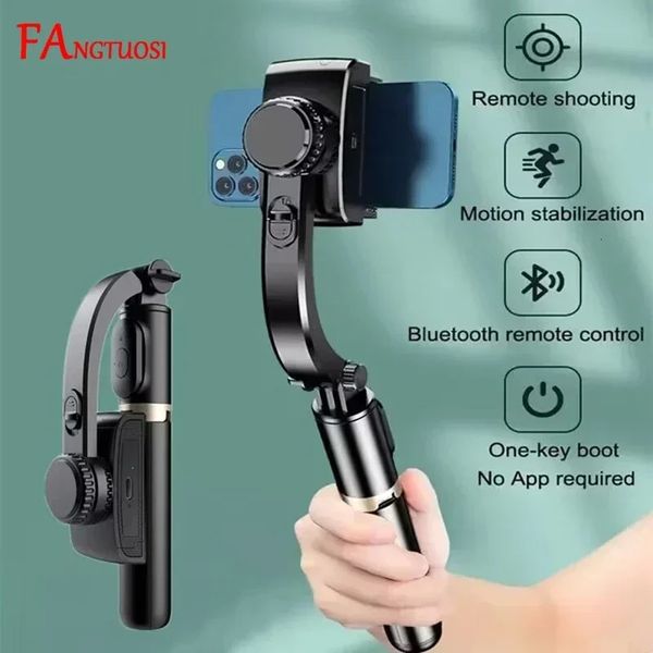 Selfie Monopiedi 2024 Stabilizzatore video mobile Bluetooth selfie stick treppiede Gimbal per smartphone Staffa di ripresa verticale live lunga per xiaomi 231216