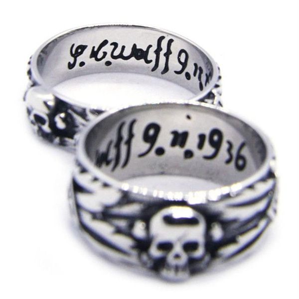 2 pz / lotto dimensione 6-13 Anello unisex con teschio freddo in acciaio inossidabile 316L Gioielli di moda Design personale Na Skull Ring3227