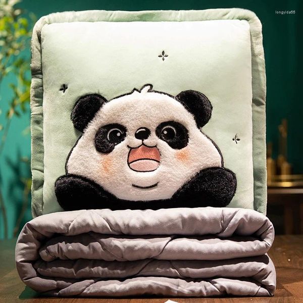 Decken 180 cm Büro Nickerchen Panda Decke Tierkissen Großhandel benutzerdefinierte weiche Plüsch 2 in 1 Korallenflanell