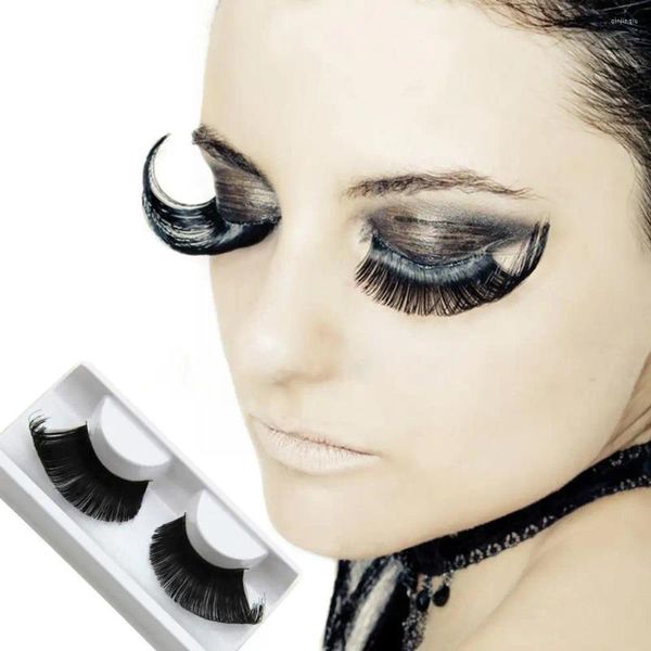 Valse Wimpers 1 Paar Zwarte Veren Make-Up Ogen Lash Overdrijving Up Kerst Vrouwen Maken Party Stage Schoonheid N7A3