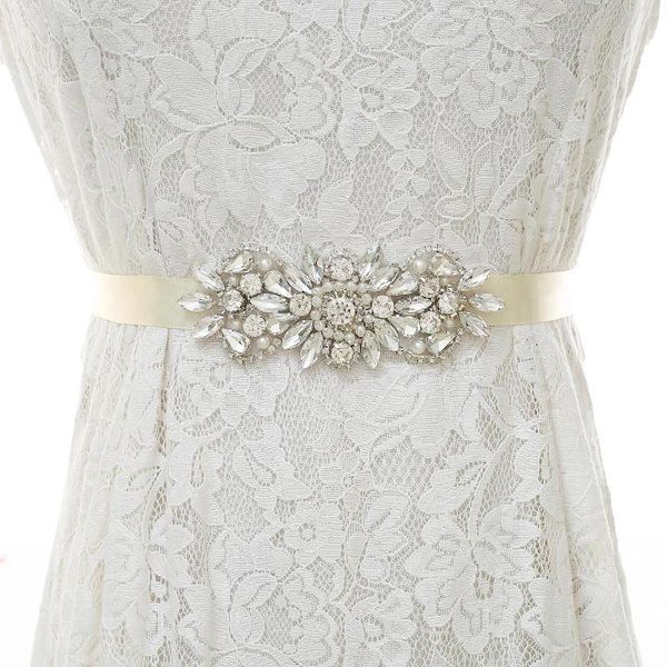Gürtel JLZXSY Vintage Kristall Perle Braut Schärpen handgemachte Silber Strass Retro Hochzeitskleid Gürtel für Brautjungfern Kleider