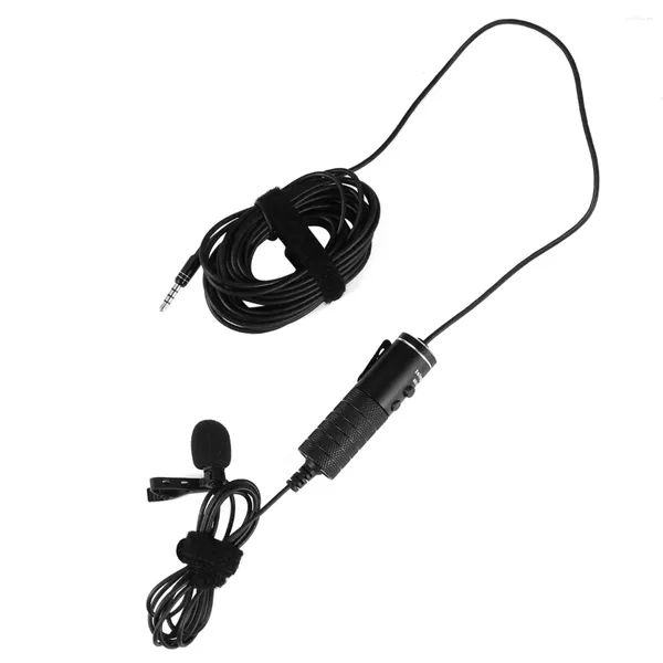 Microfones Lavalier Microfone 35mm Jack para Clip Transmissão ao vivo Condensador com fio com profissional inteligente