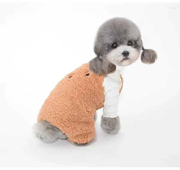 Cão vestuário pequeno bib calças roupas quentes roupas de cachorro outono inverno gato poodle pomeranin traje acessórios para animais de estimação