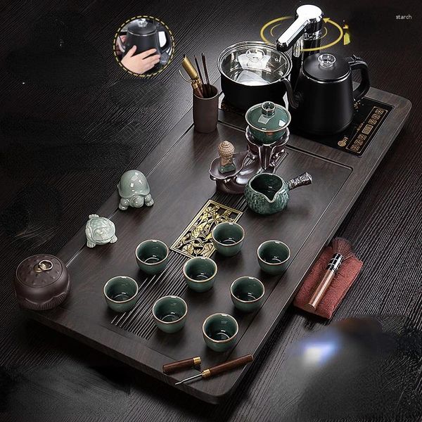 Teegeschirr Sets Zeremonie Chinesischen Tee-Set Kaffee Werkzeuge Geschenk Luxus Keramik Geschirr Halbautomatische Tragbare Juego De Te