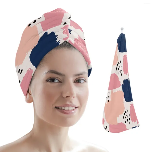 Asciugamano modello toppa colorata punti vernice donna adulto assorbente doccia ad asciugatura rapida cuffia per capelli lunghi testa in microfibra