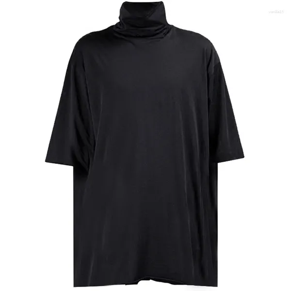 Magliette da uomo Abbigliamento da uomo Collo alto Bordo ruvido Maniche da cinque minuti Sciolto Taglia grande Corto con silhouette