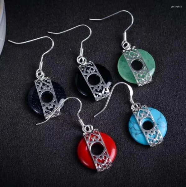 Orecchini pendenti Gioielli 5 scelte Argento genuino Quarzite/Sabbia Giada/Marcasite/Imitazione Corallo/Blu Stile Arte