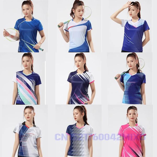Ao ar livre t-shirts camisa de tênis mulheres jogo ping pong jerseys feminino mulheres badminton t-shirt criança camisas esportivas camisas de vôlei roupas 231216