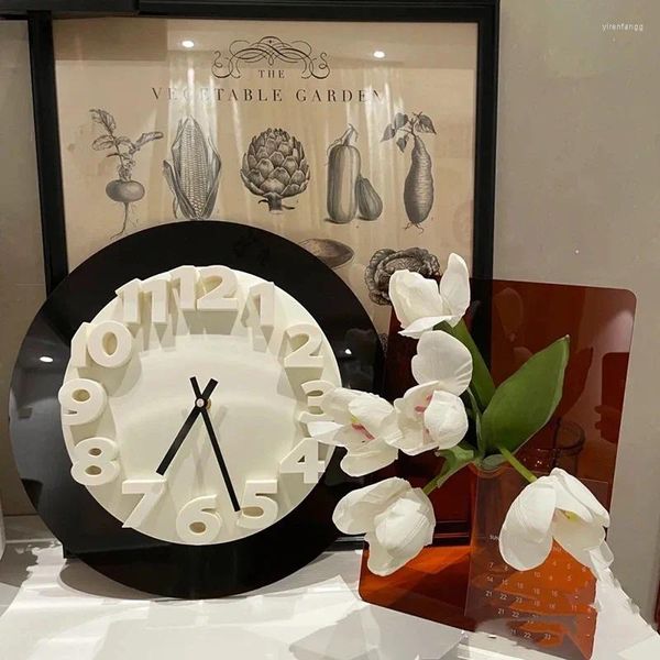 Relógios de parede Acrílico Relógio Sala de estar Silencioso Arte Bateria Escritório Minimalista Relógio Moderno Crianças Orologio Da Parete Home Design