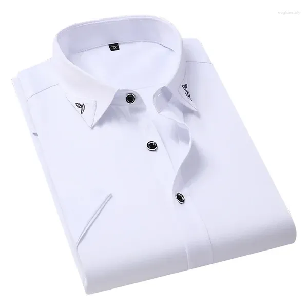 Camicie casual da uomo Moda 2023 Maniche corte estive Colletto rovesciato Camicia da uomo Abbigliamento da uomo d'affari Taglia asiatica 5XL