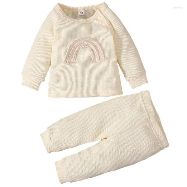 Conjuntos de roupas 2 peças conjunto primavera nascido meninas roupas criança menino outfits coreano casual bonito algodão manga longa tops calças bebê bc808
