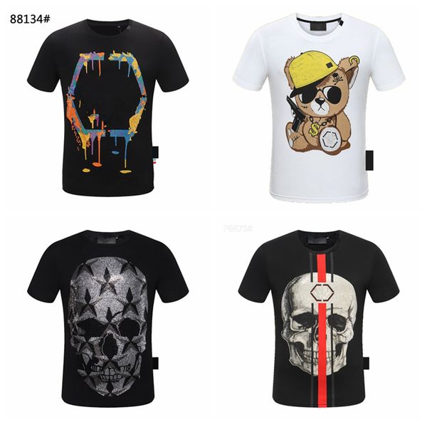 Philipps PP T-shirt PP Diavolo Skull Di Tee Short Shorted Casual Streetwear Tops Abbigliamento da uomo Plein Cp Mens Tshirts Shirt Shirt Maglietta